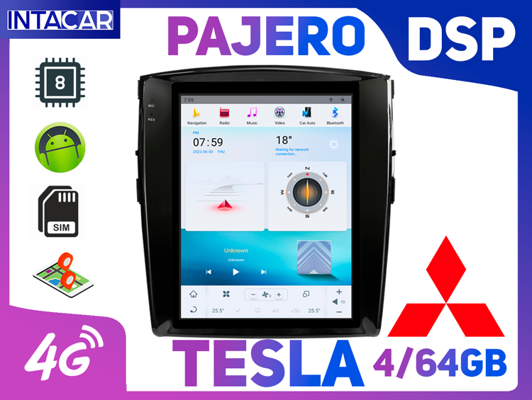Магнитола Tesla Mitsubishi Pajero (07-20г)